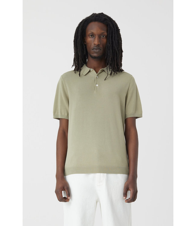 Closed Knitted polo light moss