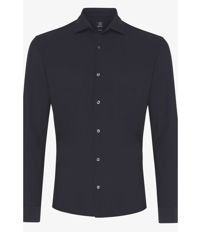 Genti smokey skin fit shirt navy