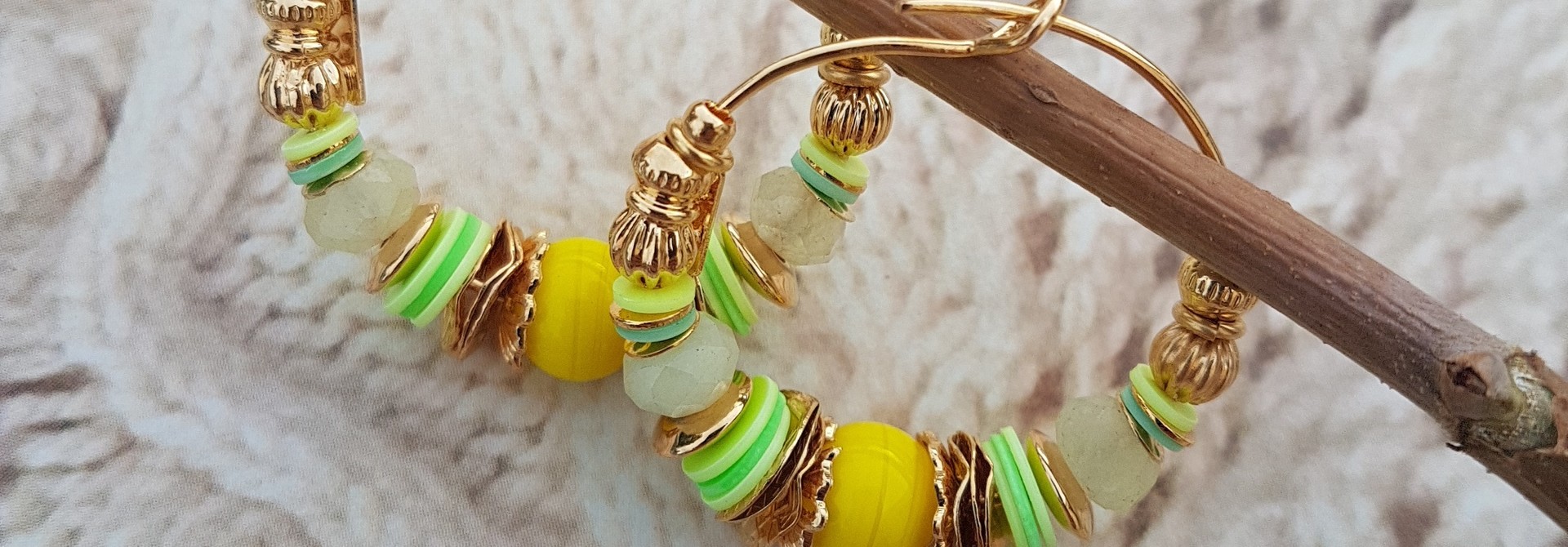 Aloha creole hoop earrings small yellow