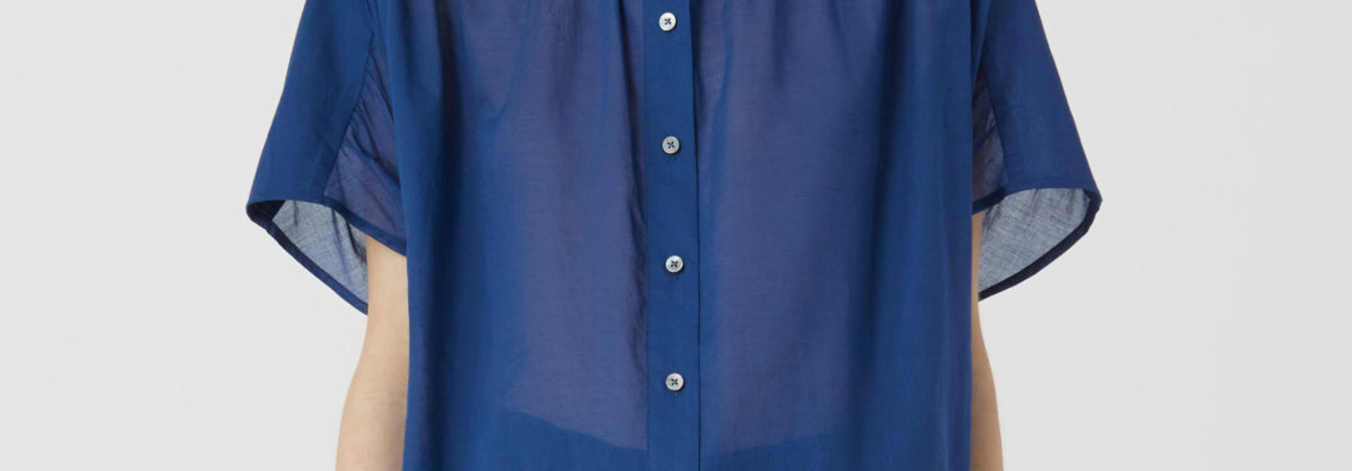 Gathered shirt - indigo blue