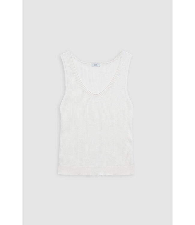 Closed V neck knit ecru  top