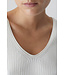 Closed V neck knit ecru  top