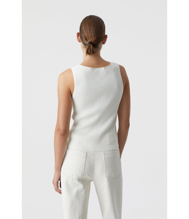 Closed V neck knit ecru  top