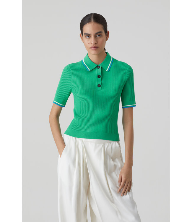 Closed Polo short sleeve knit green