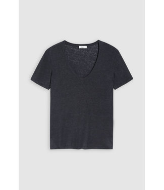 Closed T shirt v neck linnen dark blue