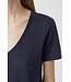 Closed T shirt v neck linnen dark blue