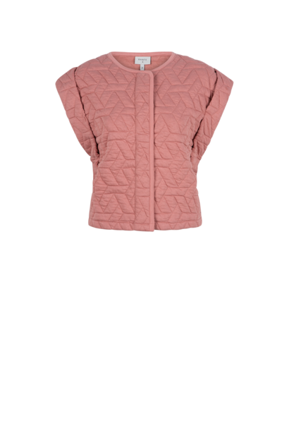 D6Terry quilted waistcoat powder rose