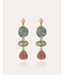 Gas Bijoux Silene earring turlita quartz green onyx & gavana gold plated