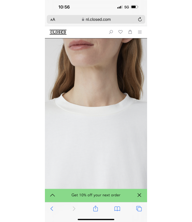 Closed cropped tshirt ivory