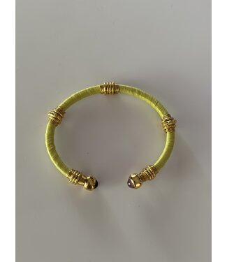 Gas Bijoux Sari raphia yellow bracelet