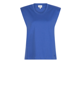 Dante 6 D6 Caro jersey scoop neck top digital blue