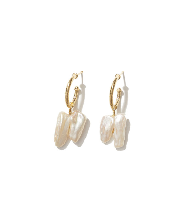 Mimi et Toi Rowan pearl earring  (gold plated, per set)