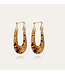 Gas Bijoux Ecume earring acetate tortoise brown gold