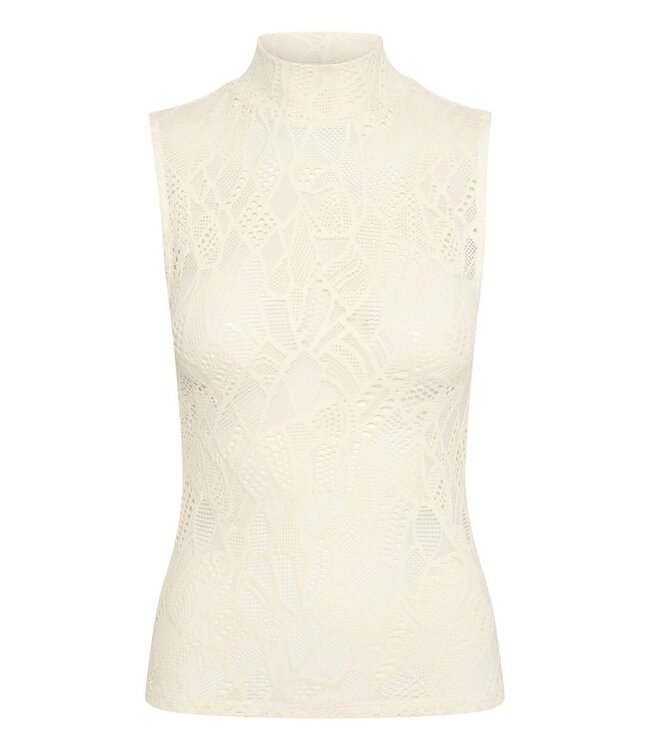 Gestuz Hilma lace tank top egret