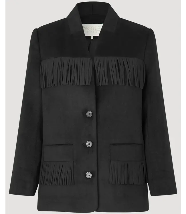 Notes du Nord Gigi fringe black jacket