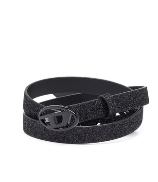 Diesel Oval D logo B-1 DR belt black glitter 15