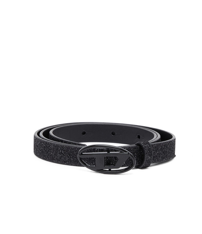 Diesel Oval D logo B-1 DR belt black glitter 15
