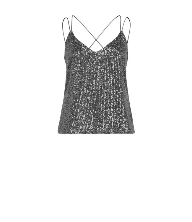 Dante 6 D6 Obu sequins singlet grey metallic