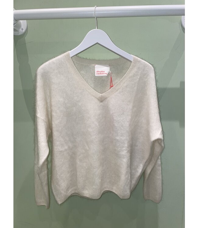 Absolut Cashmere Soeli fluffy cashmere blanc