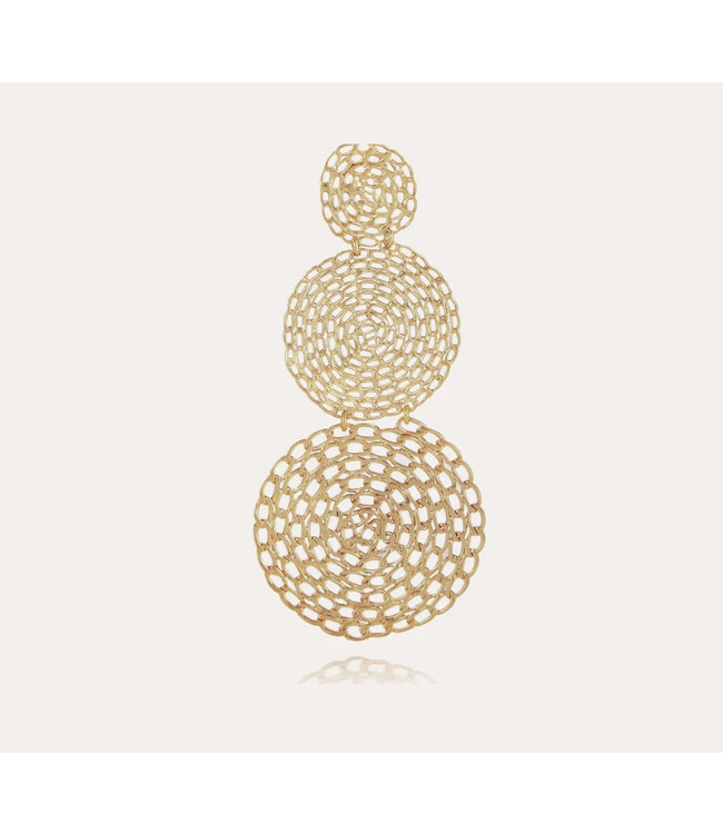 Gas Bijoux Onde gourmette double xl earrings gold