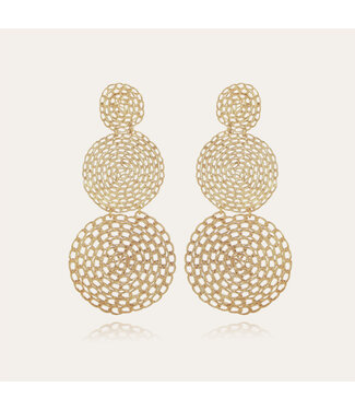 Gas Bijoux Onde gourmette double xl earrings gold