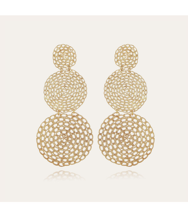 Gas Bijoux Onde gourmette double xl earrings gold