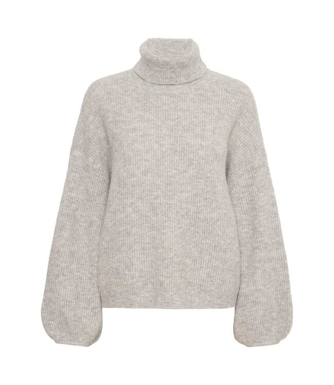 Gestuz Alpha ls rollneck light grey melange