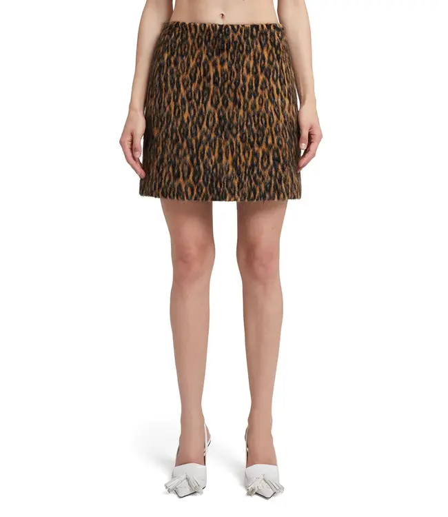MSGM Gonna leopard brown skirt