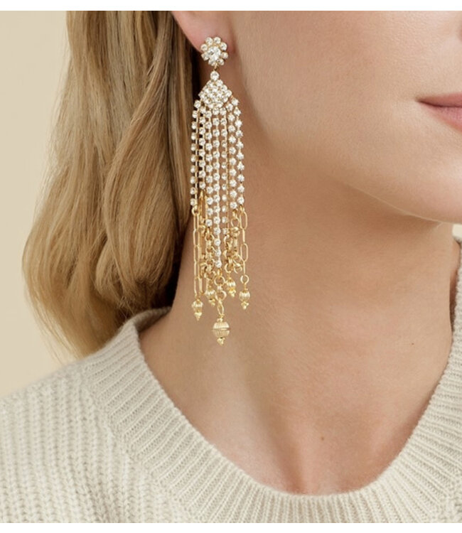 Gas Bijoux Grace strass earrings gold
