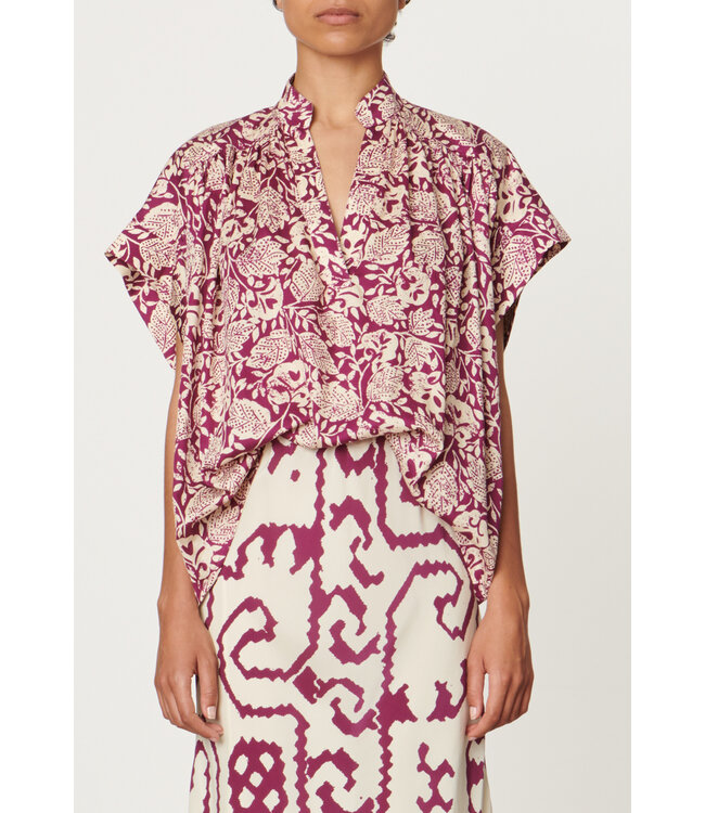 Vanessa Bruno Cory blouse plum print