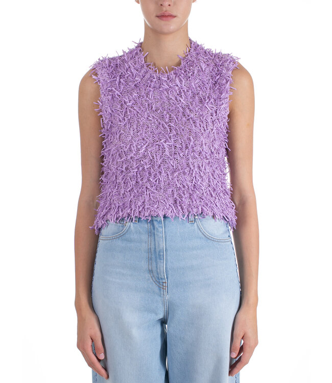 MSGM Top maglia knit purple