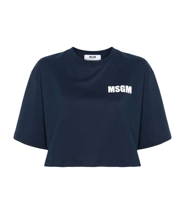 MSGM T-shirt CROP Navy