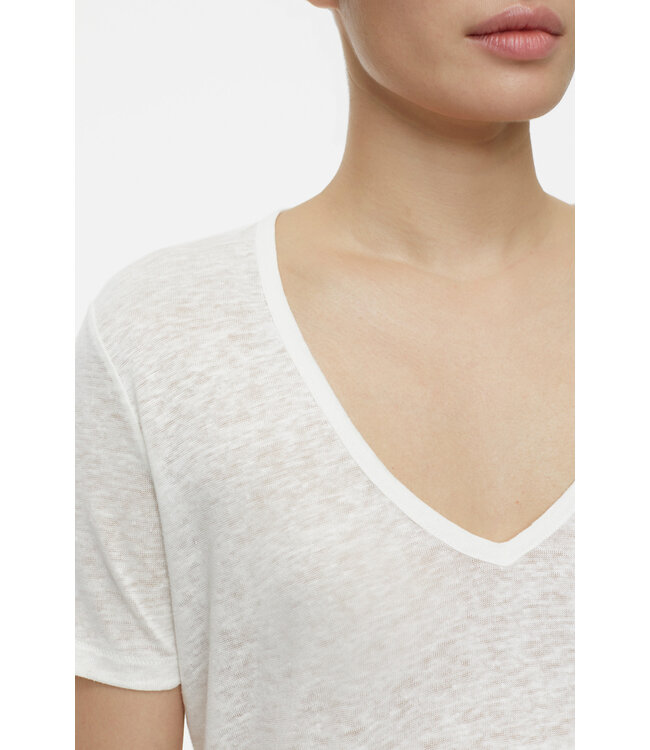 Closed T shirt v neck linnen ivory