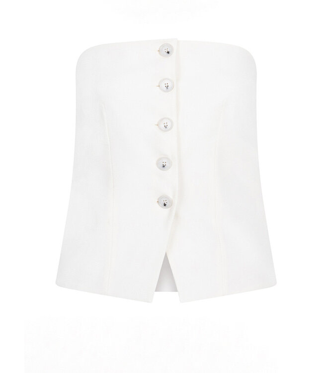 Aspring blazer top Ecru