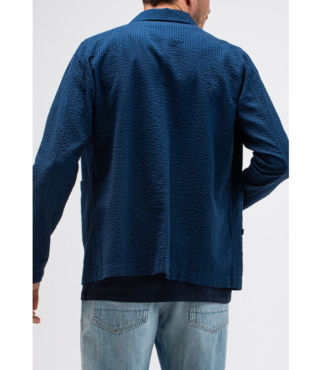 Butcher of Blue Worker Seersucker blazer iris blue