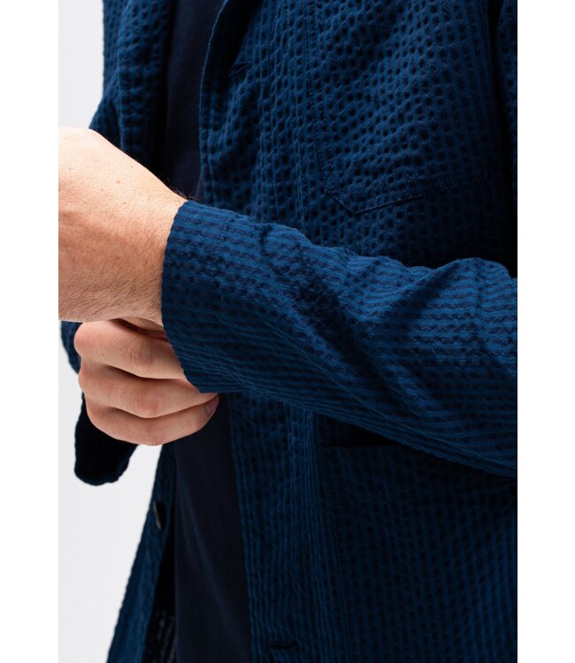 Butcher of Blue Worker Seersucker blazer iris blue