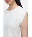 Closed Pleated sleeveless linnen top Ivory