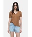 Closed T shirt v neck linnen arabica espresso