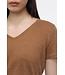 Closed T shirt v neck linnen arabica espresso