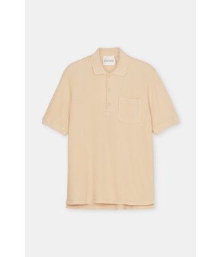 Closed Short sleeve polo cotton waffle sahara sand