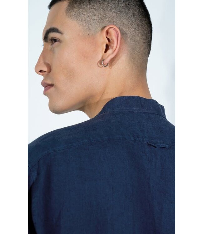 Drykorn Tarok linnen shirt navy 3000