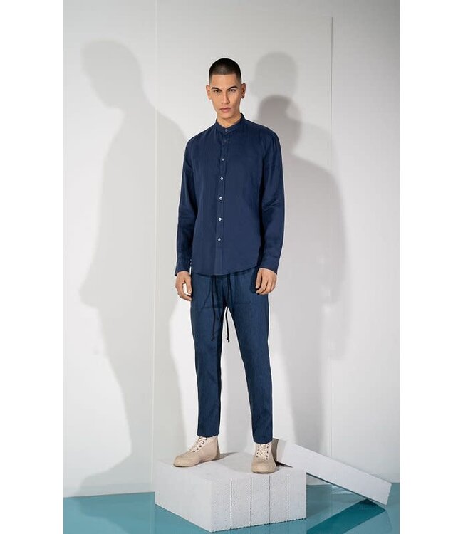 Drykorn Tarok linnen shirt navy 3000