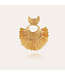 Gas Bijoux Luna wave mini raffia earrings gold ocher