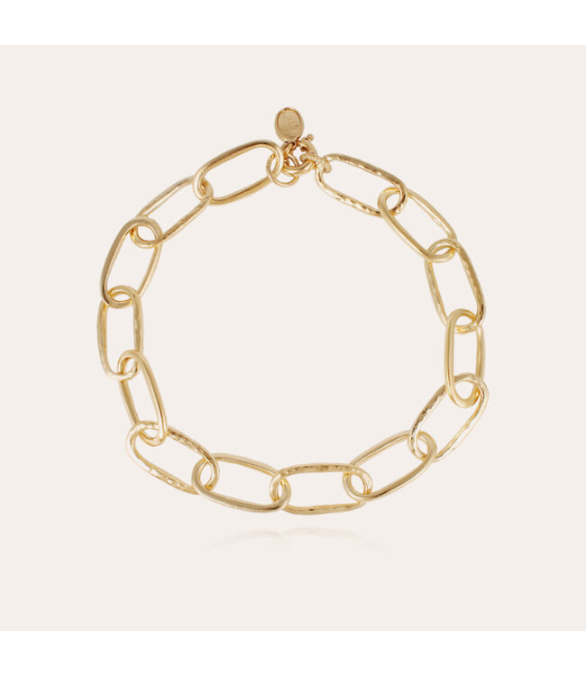 Gas Bijoux collier maille ovale large gold