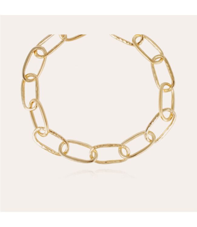 Gas Bijoux collier maille ovale large gold