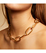 Gas Bijoux collier maille ovale large gold