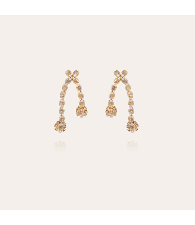 Gas Bijoux Riviera asymetric bow gold earrings small