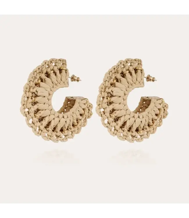 Gas Bijoux Crocus earring raffia gold