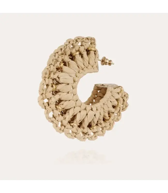 Gas Bijoux Crocus earring raffia gold