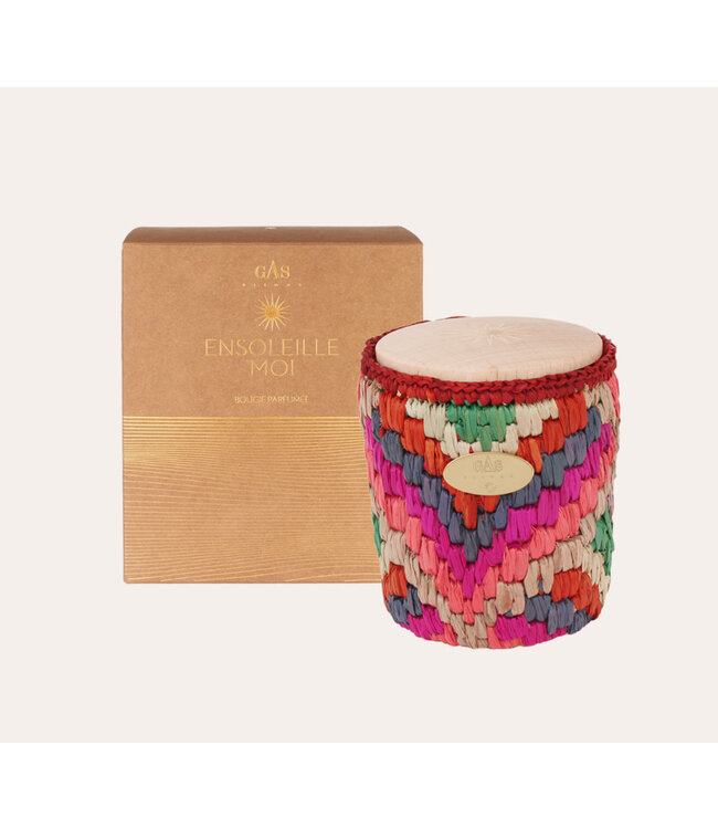 Gas Bijoux Bougie ensoleille moi raphia colour Candle